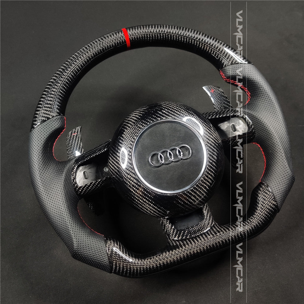 Private custom carbon fiber steering wheel with leather for audi A3/s3 –  VLM Auto Parts