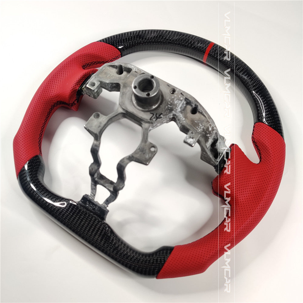 Private custom carbon fiber steering wheel with perforated leather for Nissan 370Z