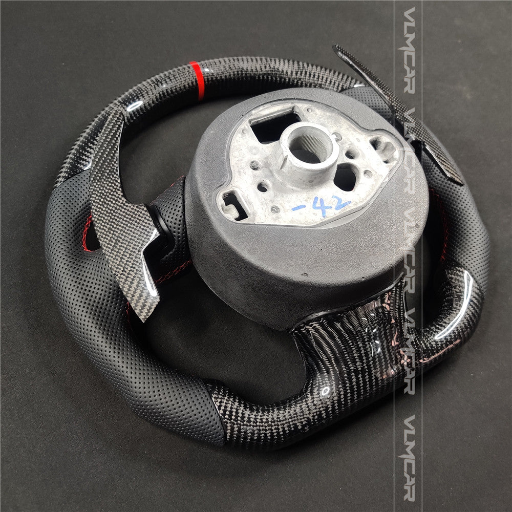 Private custom carbon fiber steering wheel with perforated leather for audi A3/A4/A5/A6/A7/S/RS/with shift paddles