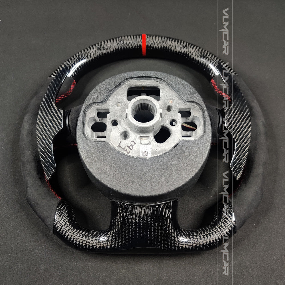 Private custom carbon fiber steering wheel with suede for audi A1/A6/A7/S/RS/with shift paddles and airbag cover