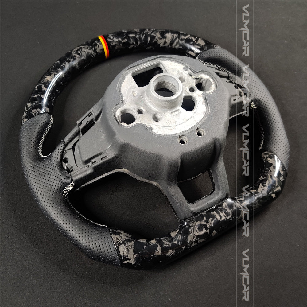 Private custom forged carbon Fiber steering wheel with leather For Volkswagen golf mk7/7.5/DSG