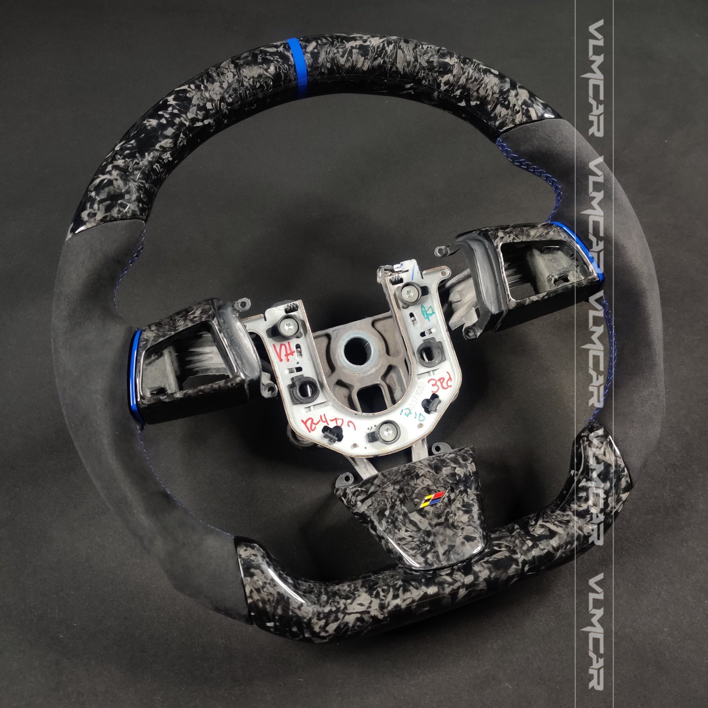 Private custom forged carbon Fiber steering wheel with suede For Cadillac CTS v2 2009-2014