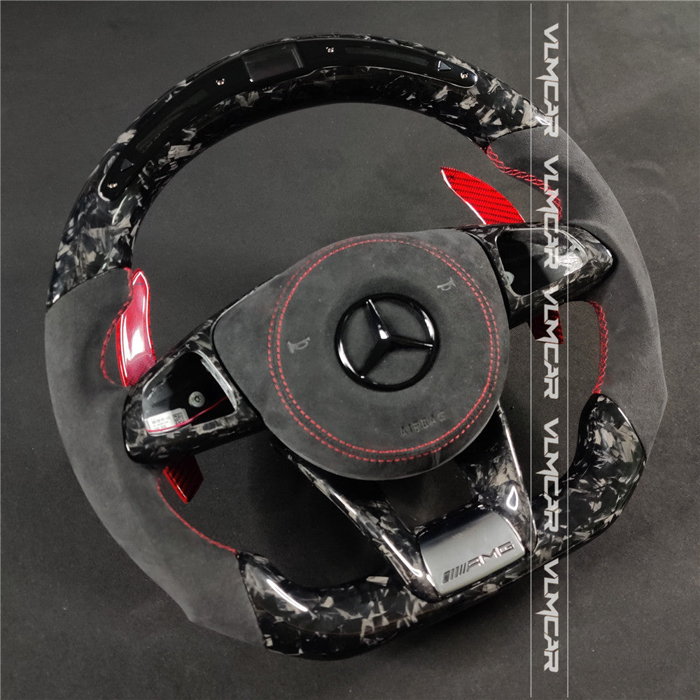 Private custom forged carbon fiber steering wheel for Benz C-class /CLA/GLA/W205 /W117/W176 / With shift LED display