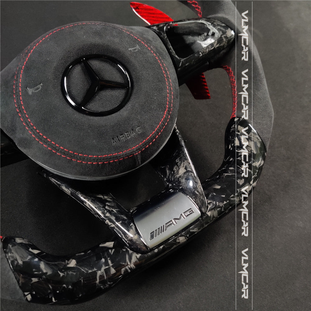 Private custom forged carbon fiber steering wheel for Benz C-class /CLA/GLA/W205 /W117/W176 / With shift LED display