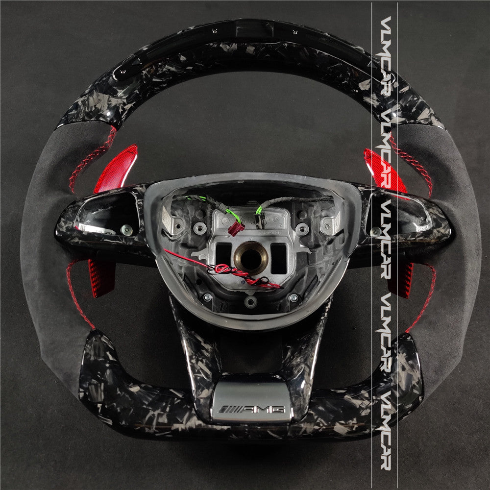 Private custom forged carbon fiber steering wheel for Benz C-class /CLA/GLA/W205 /W117/W176 / With shift LED display