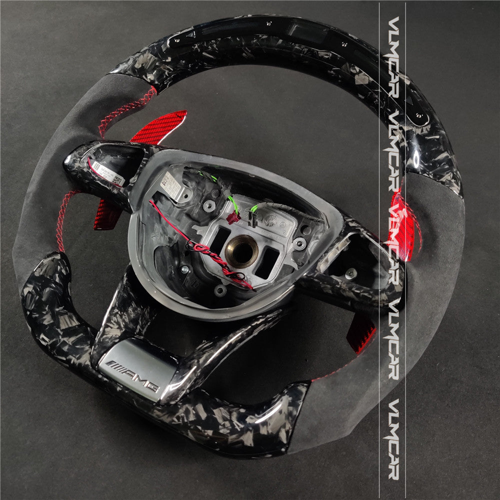 Private custom forged carbon fiber steering wheel for Benz C-class /CLA/GLA/W205 /W117/W176 / With shift LED display