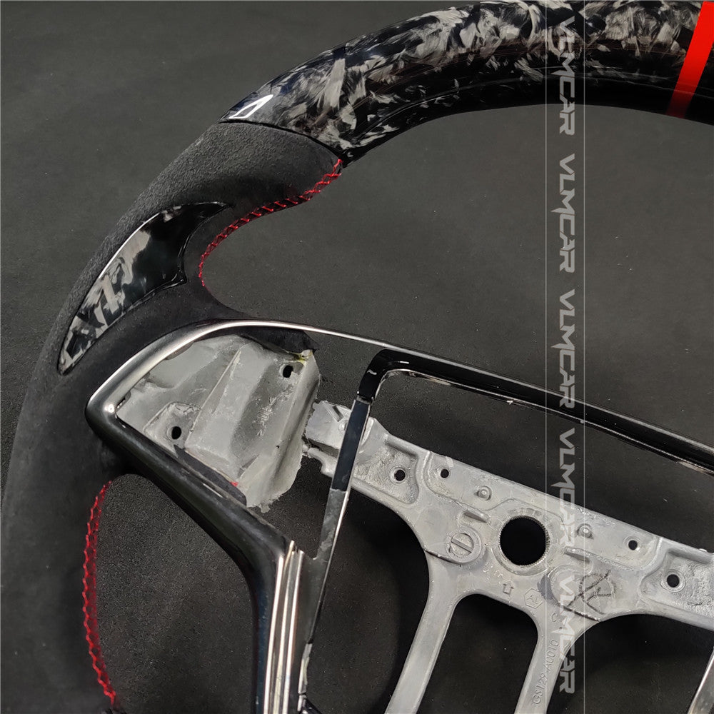 Private custom forged carbon fiber steering wheel for Cadillac ATS/CTS-V3 with alcantara