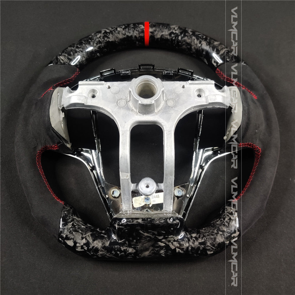 Private custom forged carbon fiber steering wheel for Cadillac ATS/CTS-V3 with alcantara