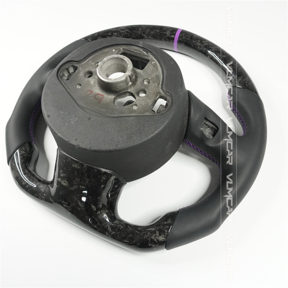 Private custom forged carbon fiber steering wheel with smooth leaterh for audi A3/A4/A5/A6/A7/S/RS