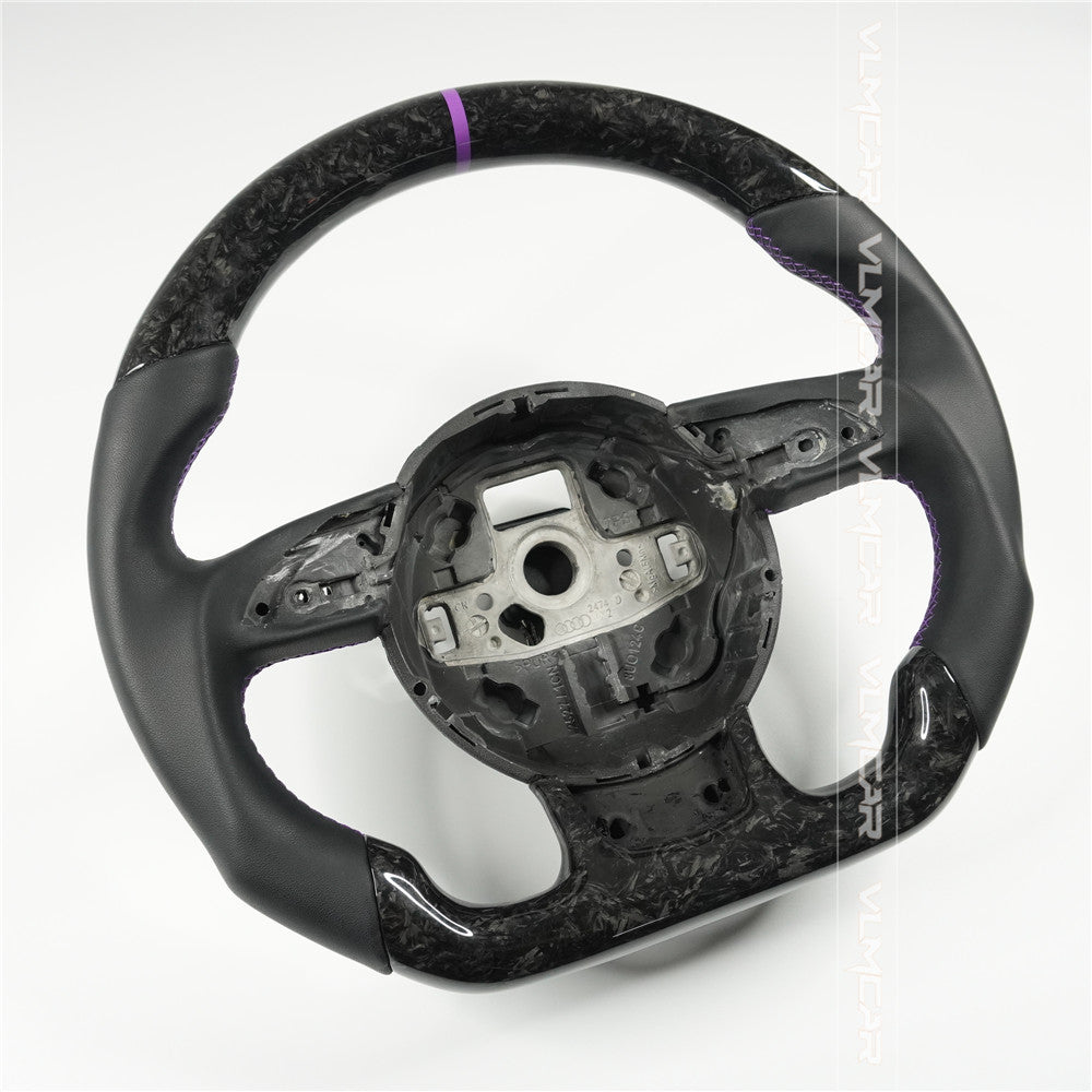 Private custom forged carbon fiber steering wheel with smooth leaterh for audi A3/A4/A5/A6/A7/S/RS