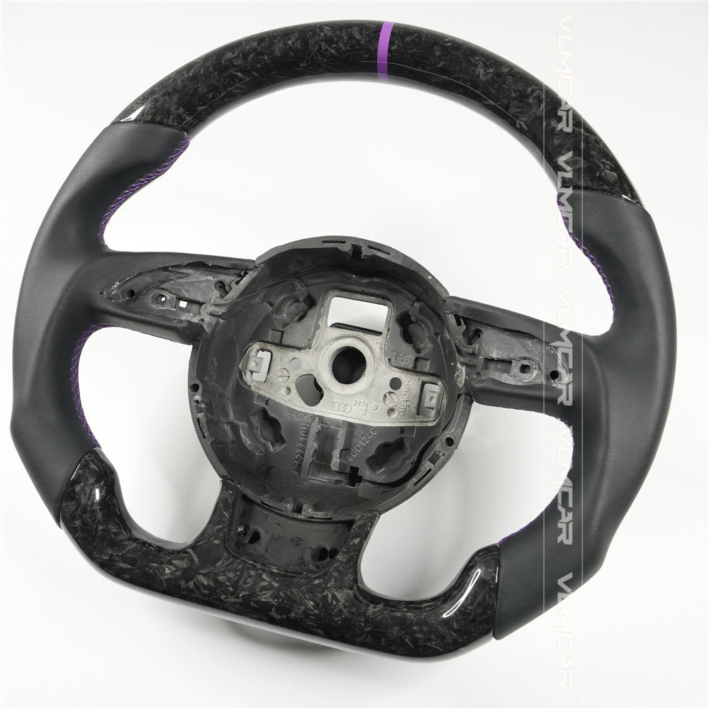 Private custom forged carbon fiber steering wheel with smooth leaterh for audi A3/A4/A5/A6/A7/S/RS