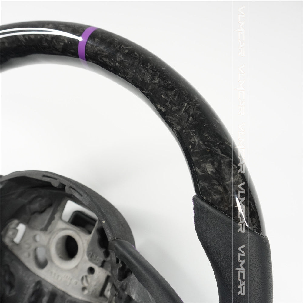 Private custom forged carbon fiber steering wheel with smooth leaterh for audi A3/A4/A5/A6/A7/S/RS