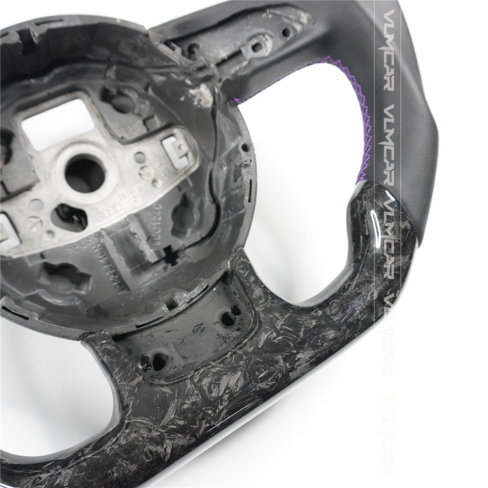 Private custom forged carbon fiber steering wheel with smooth leaterh for audi A3/A4/A5/A6/A7/S/RS