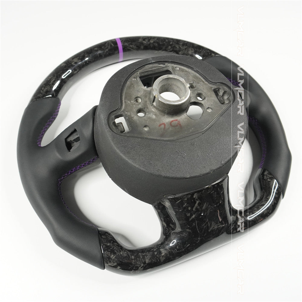 Private custom forged carbon fiber steering wheel with smooth leaterh for audi A3/A4/A5/A6/A7/S/RS