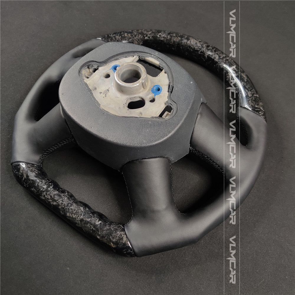 Private custom forged carbon fiber steering wheel with smooth leather for audi A4/S4/RS4