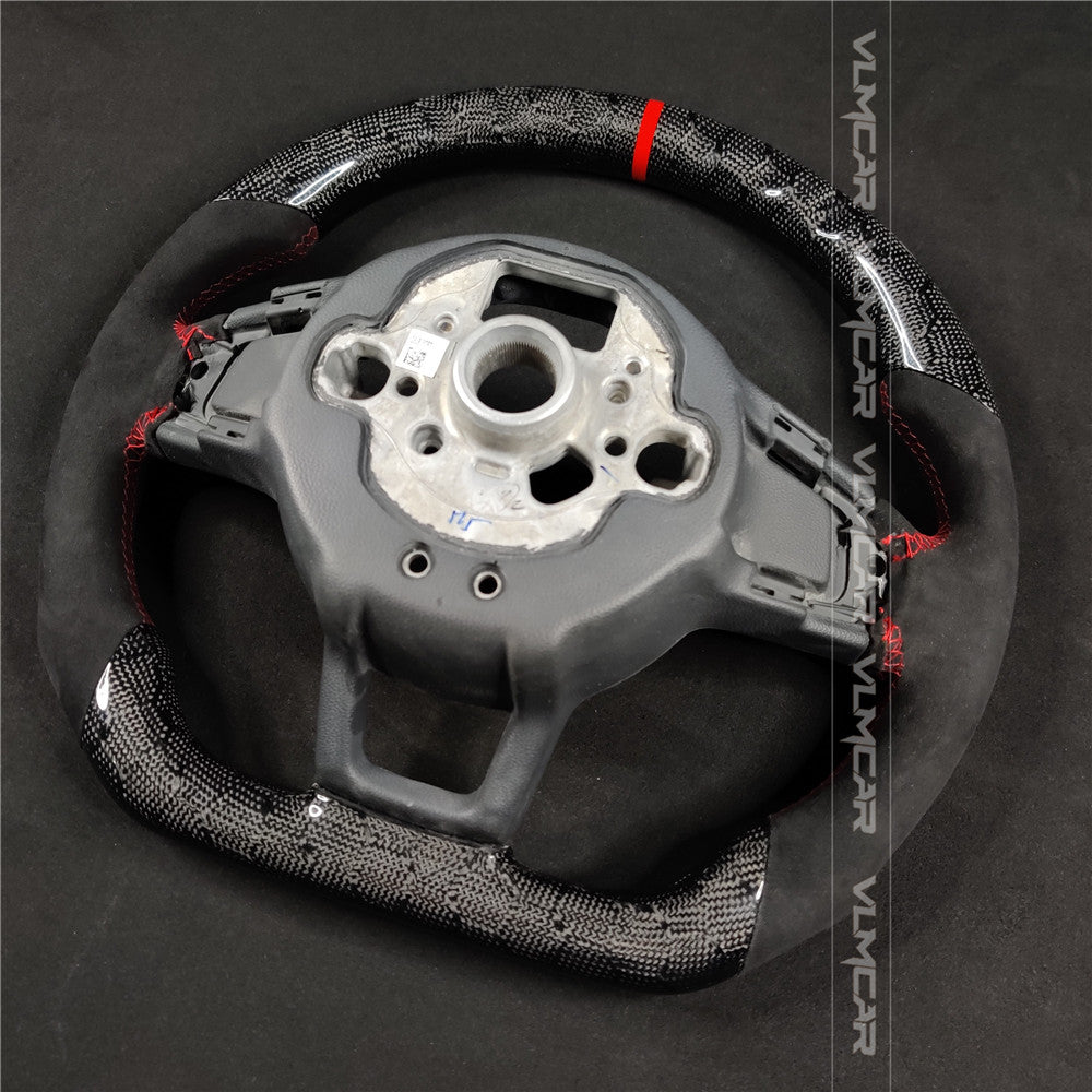 Private custom honey carbon Fiber steering wheel For Volkswagen golf mk7/7.5