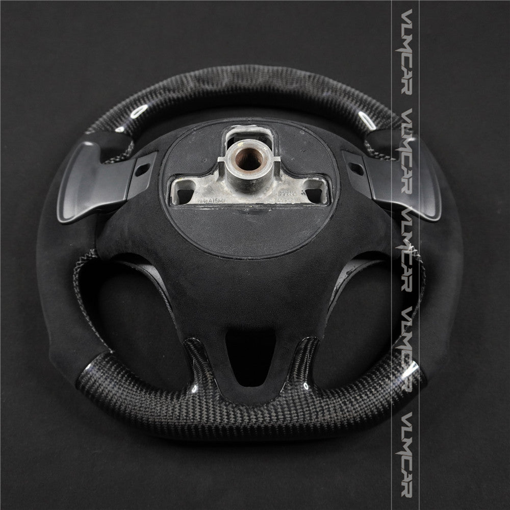 Private custom leather carbon fiber steering wheel for Mercedes benz smart /with led display