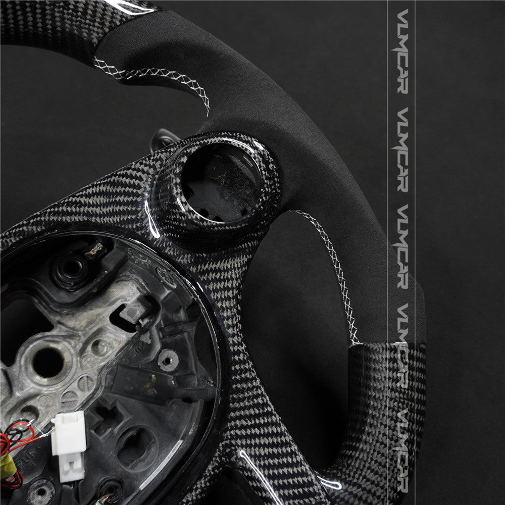 Private custom leather carbon fiber steering wheel for Mercedes benz smart /with led display