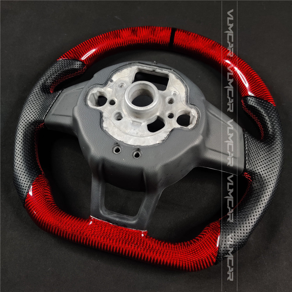 Private custom red carbon Fiber steering wheel For Volkswagen golf 7/ mk7/7.5