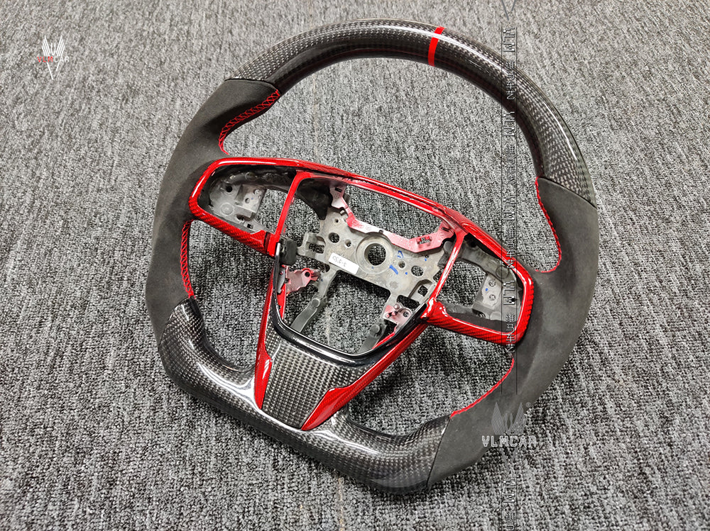 Private custom carbon fiber steering wheel/trims for Honda Civic Fc1