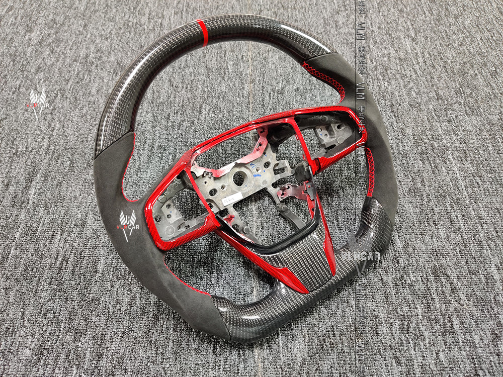 Private custom carbon fiber steering wheel/trims for Honda Civic Fc1