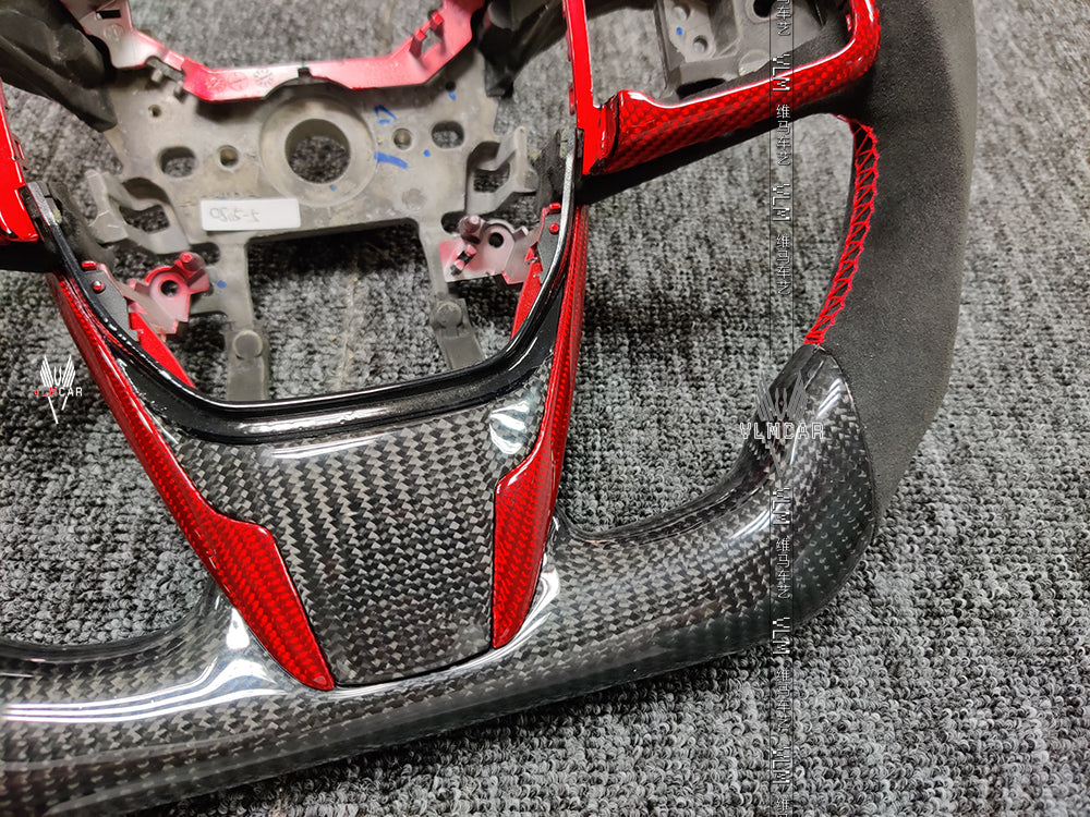 Private custom carbon fiber steering wheel/trims for Honda Civic Fc1