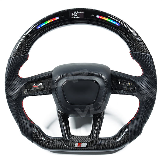 Carbon fiber steering wheel for Audi A7 S7 RS7 A6 S6 RS6 C8 A8 A6L S8 Q6 LED steering wheel