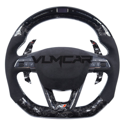 Custom forged carbon fiber steering wheel with led display For Seat/ LEON /R ST / CUPRA/with paddles