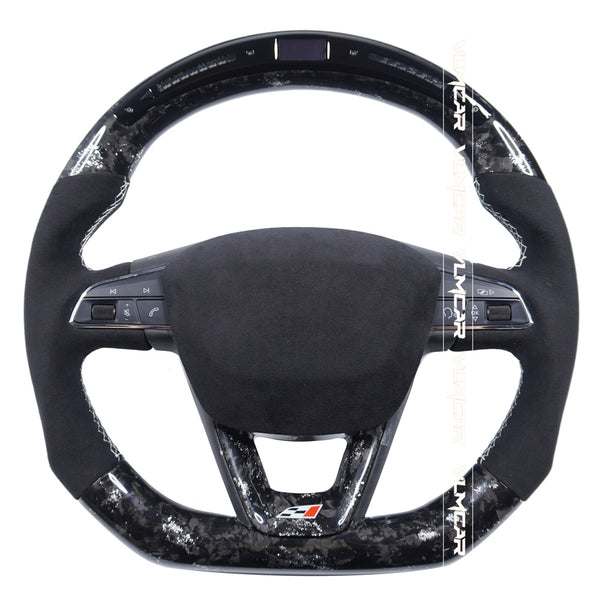 Custom forged carbon fiber steering wheel with led display For Seat/ LEON /R ST / CUPRA/with paddles