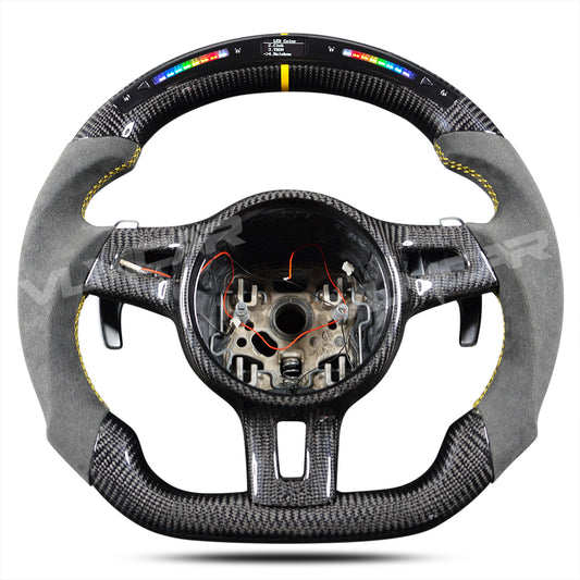Private custom carbon fiber Steering Wheel for Porsche 2012-2016 991&997/ LED display & paddle shift