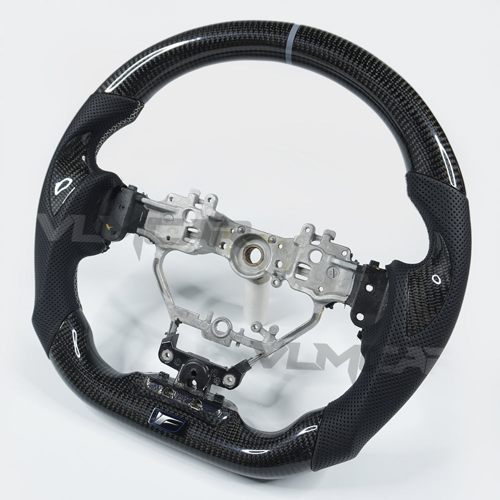 Private custom glossy carbon fiber steering wheel for LEXUS  IS ISF ES RX RC RCF/ perforate leather