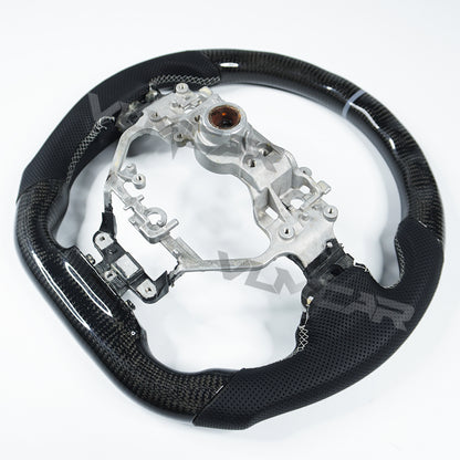Private custom glossy carbon fiber steering wheel for LEXUS  IS ISF ES RX RC RCF/ perforate leather