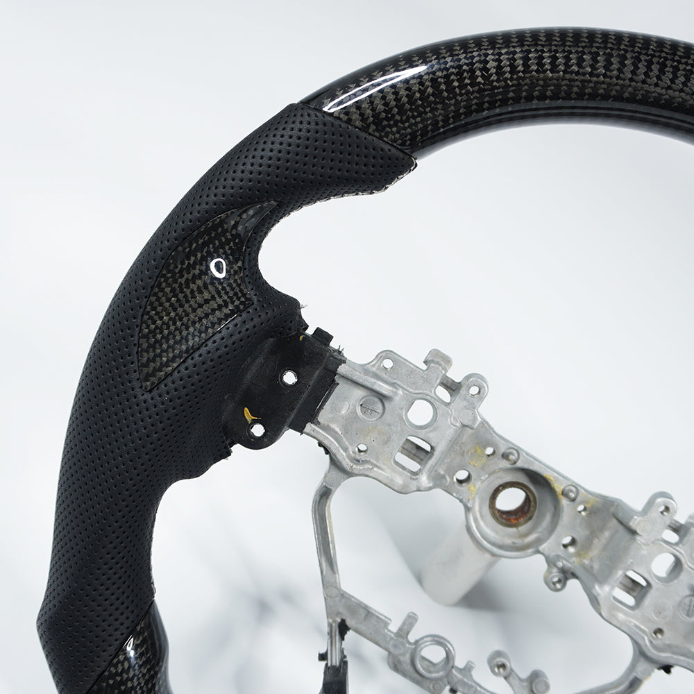 Private custom glossy carbon fiber steering wheel for LEXUS  IS ISF ES RX RC RCF/ perforate leather