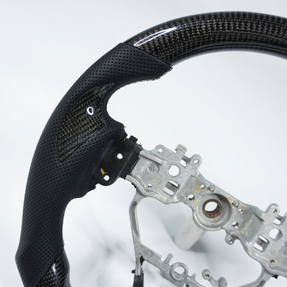 Private custom glossy carbon fiber steering wheel for LEXUS  IS ISF ES RX RC RCF/ perforate leather