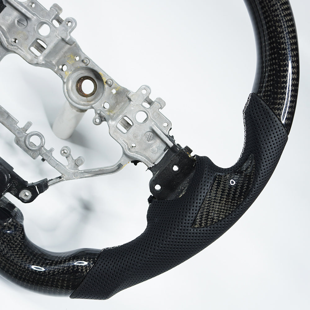 Private custom glossy carbon fiber steering wheel for LEXUS  IS ISF ES RX RC RCF/ perforate leather
