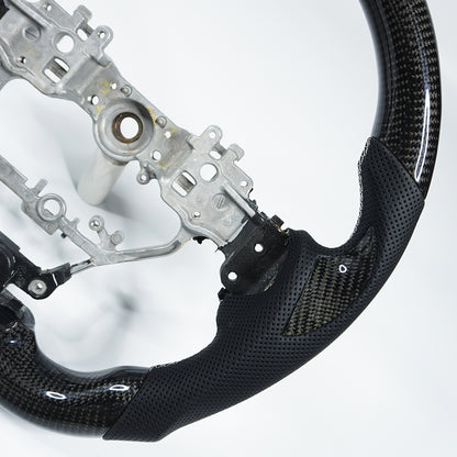 Private custom glossy carbon fiber steering wheel for LEXUS  IS ISF ES RX RC RCF/ perforate leather