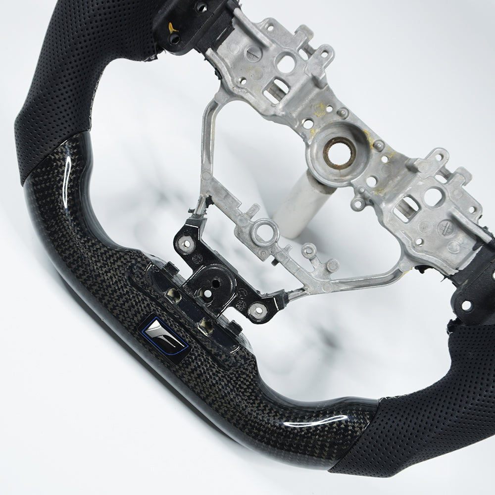 Private custom glossy carbon fiber steering wheel for LEXUS  IS ISF ES RX RC RCF/ perforate leather