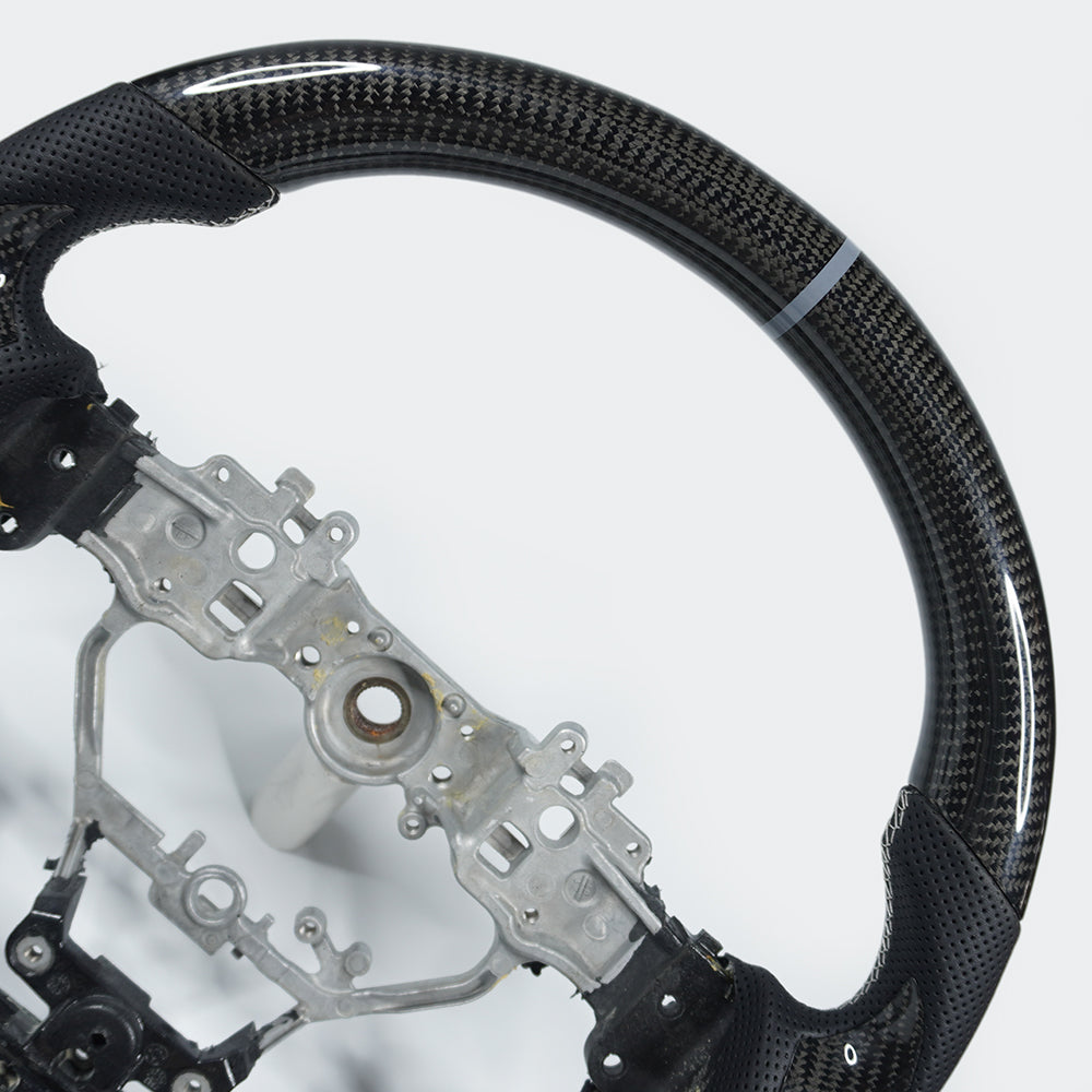 Private custom glossy carbon fiber steering wheel for LEXUS  IS ISF ES RX RC RCF/ perforate leather