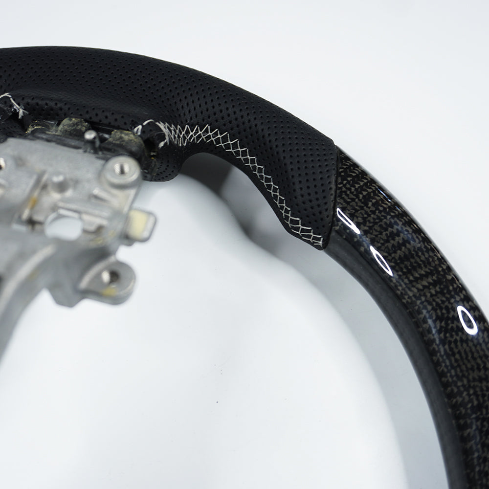 Private custom glossy carbon fiber steering wheel for LEXUS  IS ISF ES RX RC RCF/ perforate leather