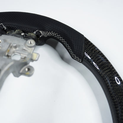 Private custom glossy carbon fiber steering wheel for LEXUS  IS ISF ES RX RC RCF/ perforate leather