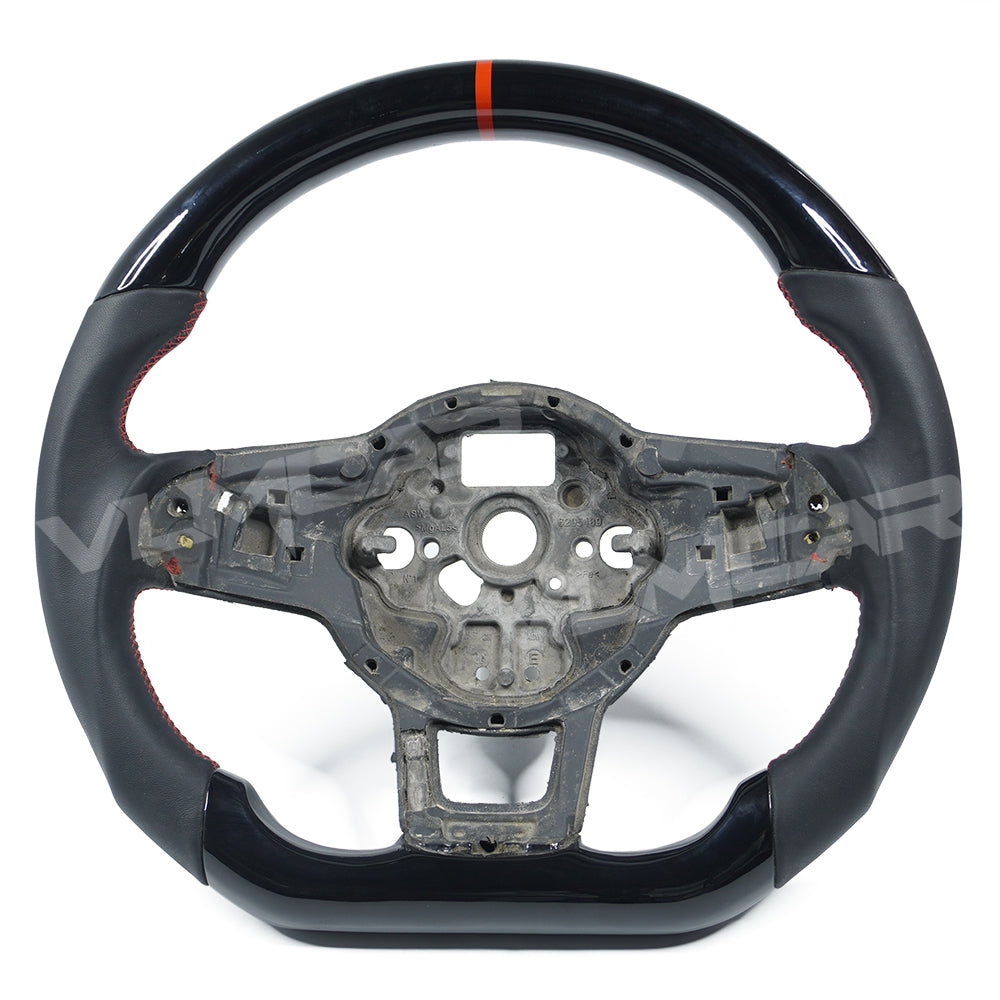 Private custom carbon fiber steering wheel for volkswagen golf mk7/7.5/ piano black& smooth leather