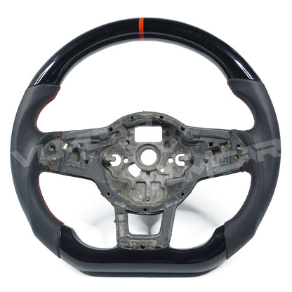 Private custom carbon fiber steering wheel for volkswagen golf mk7/7.5/ piano black& smooth leather