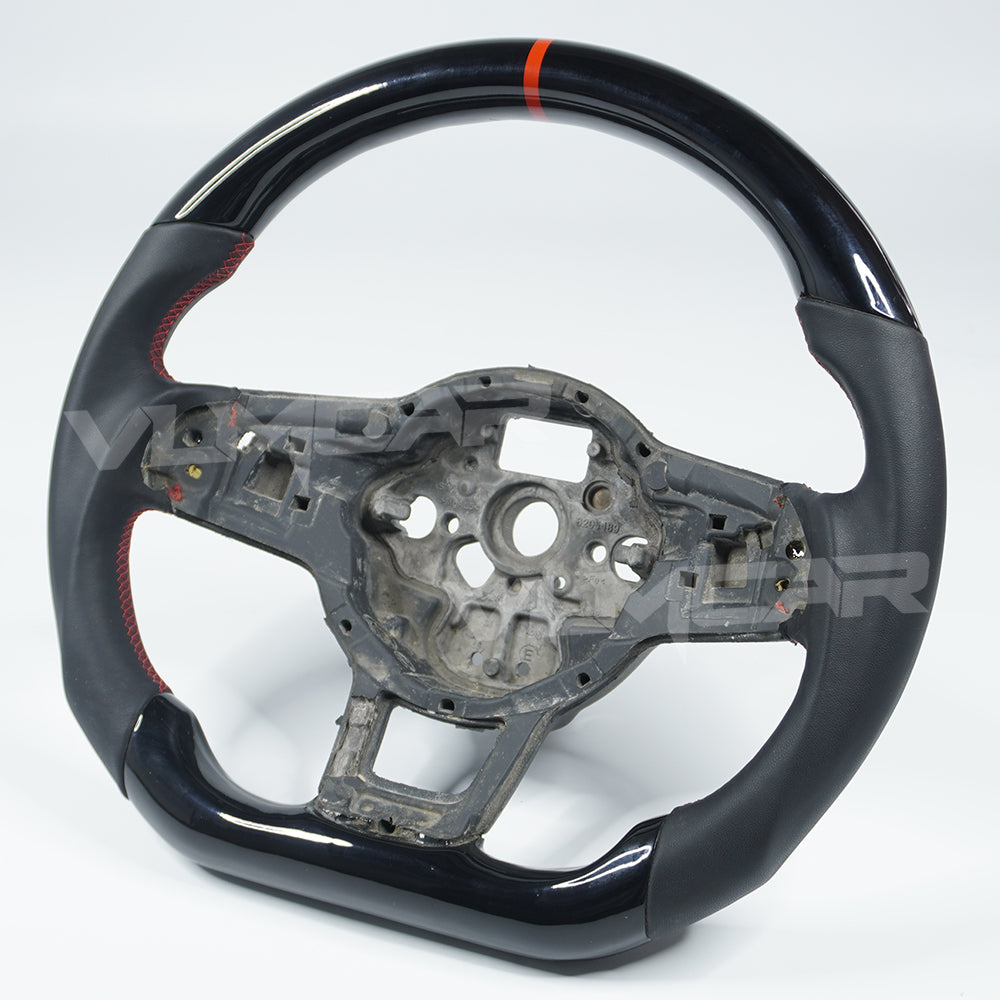 Private custom carbon fiber steering wheel for volkswagen golf mk7/7.5/ piano black& smooth leather