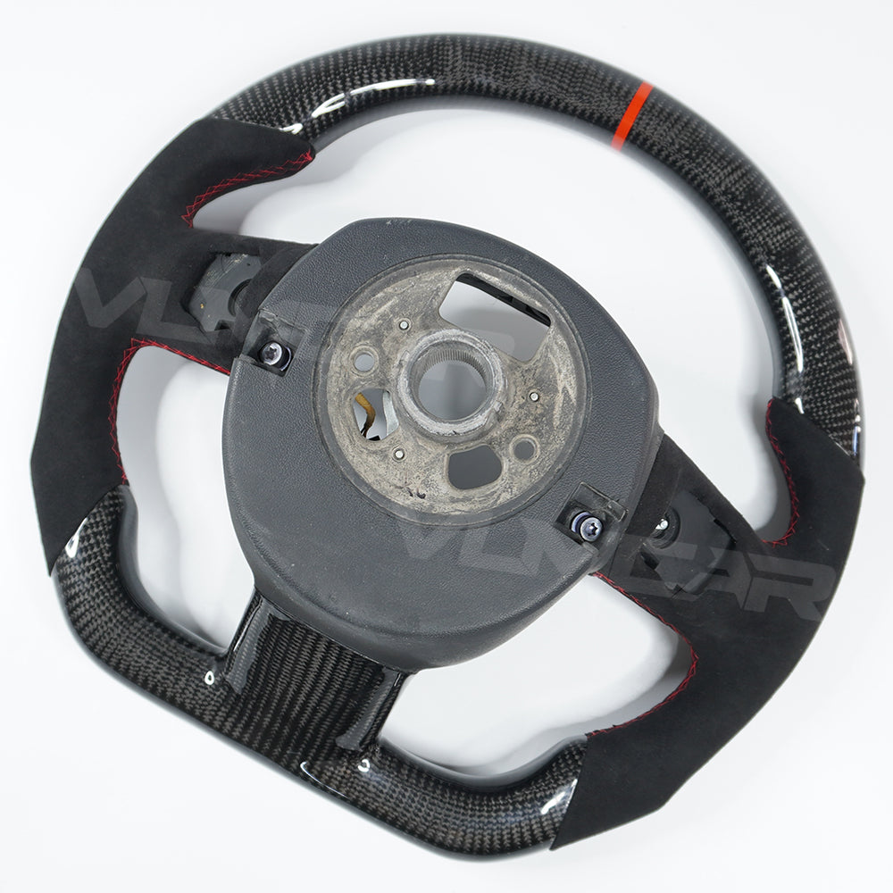 Private custom glossy carbon fiber steering wheel  for audi A3/A4/A5/A6/S/RS with Alcantara&buttons