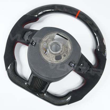 Private custom glossy carbon fiber steering wheel  for audi A3/A4/A5/A6/S/RS with Alcantara&buttons