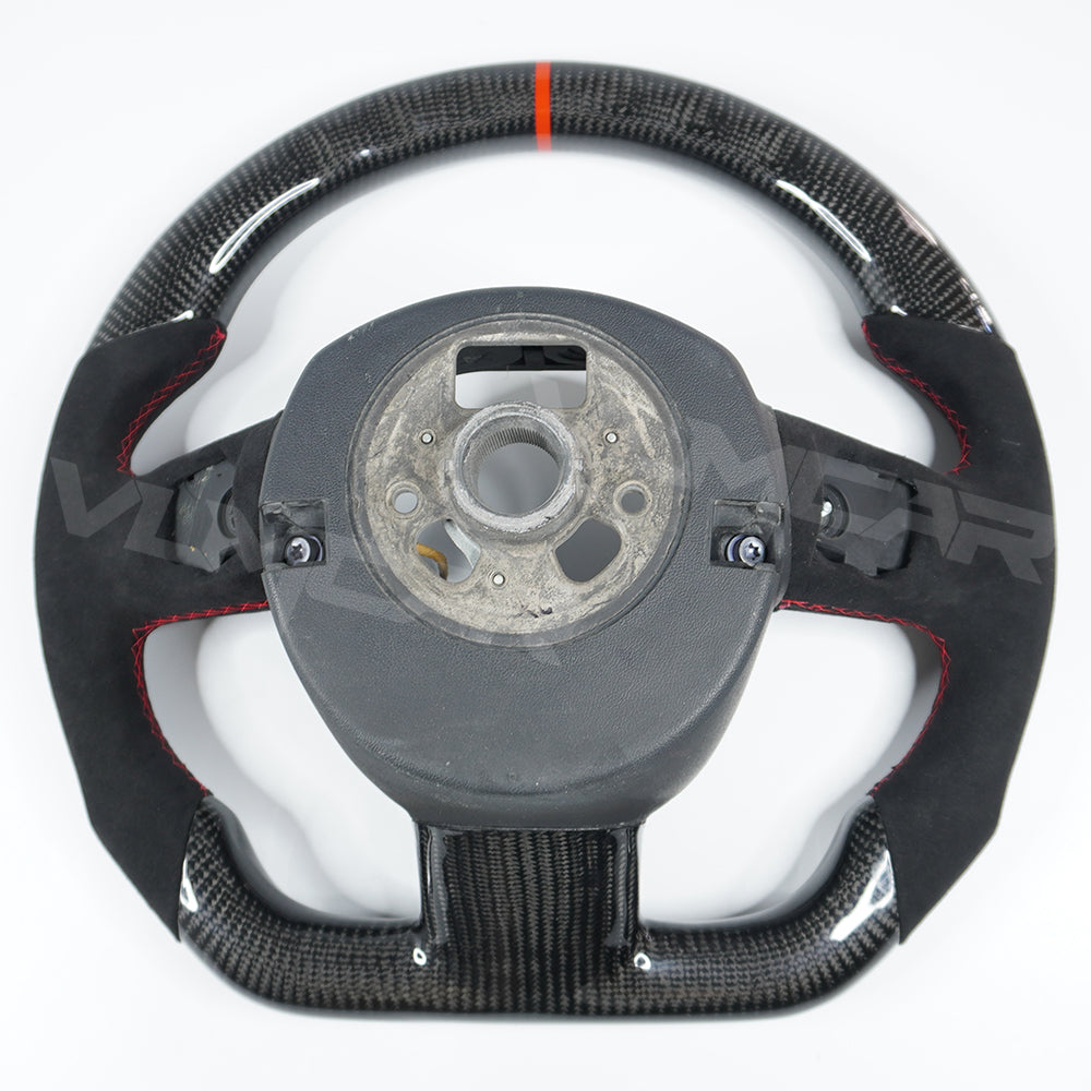 Private custom glossy carbon fiber steering wheel  for audi A3/A4/A5/A6/S/RS with Alcantara&buttons