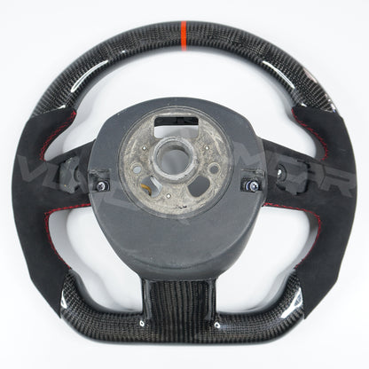 Private custom glossy carbon fiber steering wheel  for audi A3/A4/A5/A6/S/RS with Alcantara&buttons