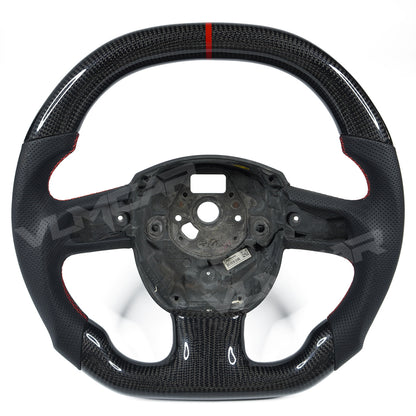 Private custom glossy carbon fiber steering wheel with perforate leather for audi A3/A4/A5/A6/S/RS