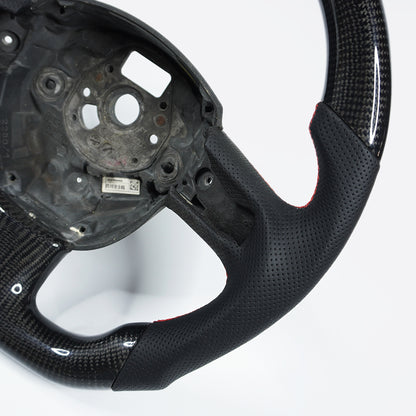 Private custom glossy carbon fiber steering wheel with perforate leather for audi A3/A4/A5/A6/S/RS