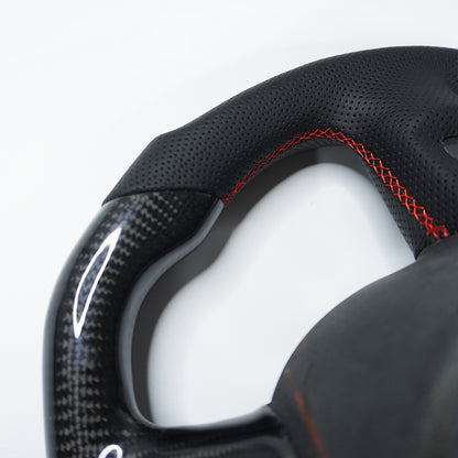 Private custom glossy carbon fiber steering wheel with perforate leather for audi A3/A4/A5/A6/S/RS